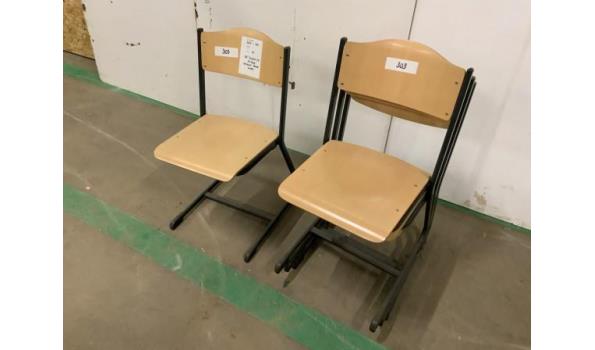 Set van 4 stoelen zwart zithoogte 45cm